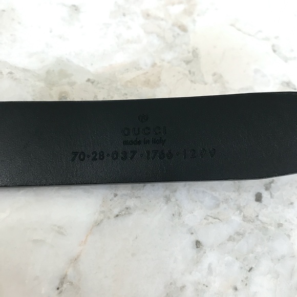 GUCCI Black Belt with Chrome Buckle Thin 1\
